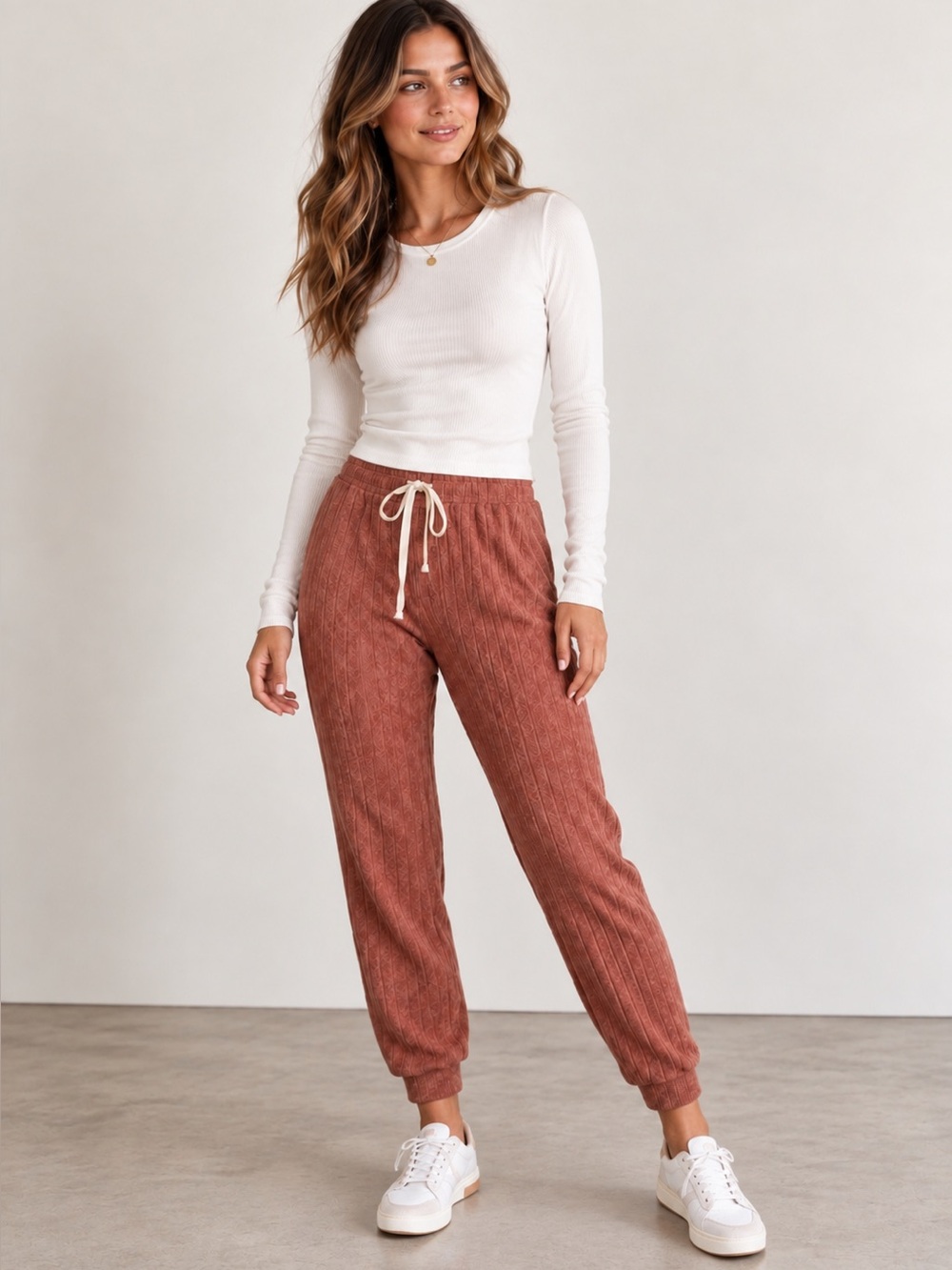 Ribbed Lounge Joggers Pants by BLU PEPPER NWT SM 27" Inseam